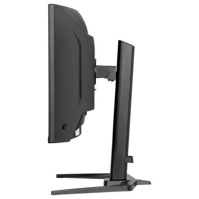 Moniteur d'ordinateur plat avec socle inclinable latéral.