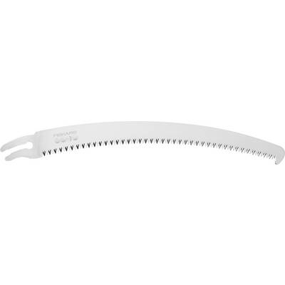 Lame de scie incurvée avec des dents acérées.