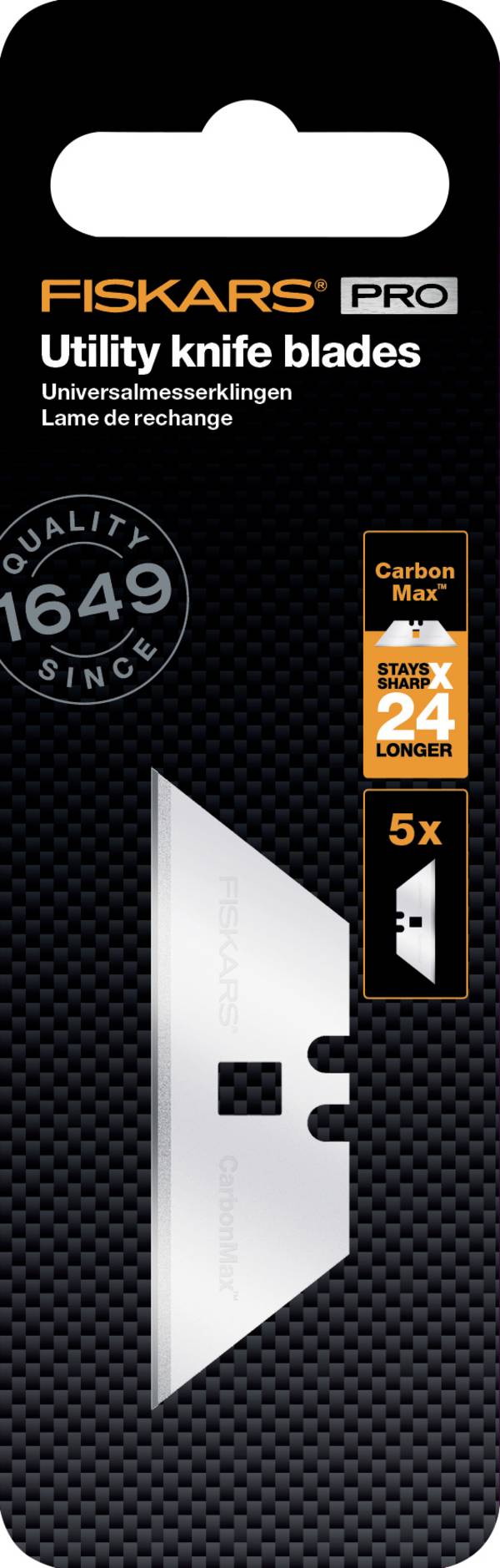 Fiskars 1027229 Lames de couteau universelles CarbonMax 5 pc(s)