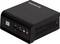 Un petit mini PC Gigabyte noir avec des ports USB, des ports audio et un bouton d'alimentation sur l'avant.