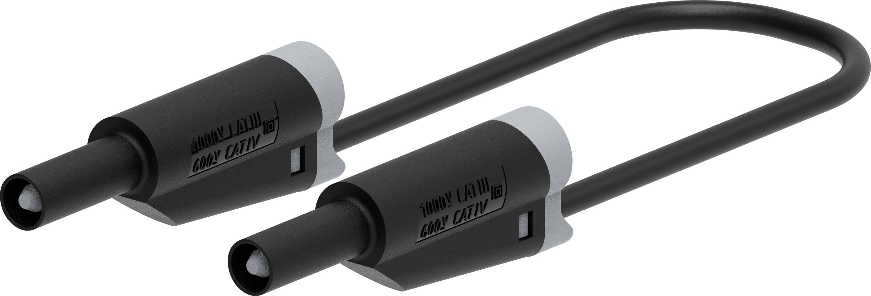 Electro PJP 2712-IEC-CD1-100N Test lead Jack plug Black 100cm