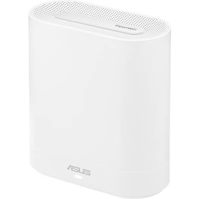 Routeur ASUS blanc, positionné verticalement, avec le logo en bas et 'ExpertWiFi' en haut.