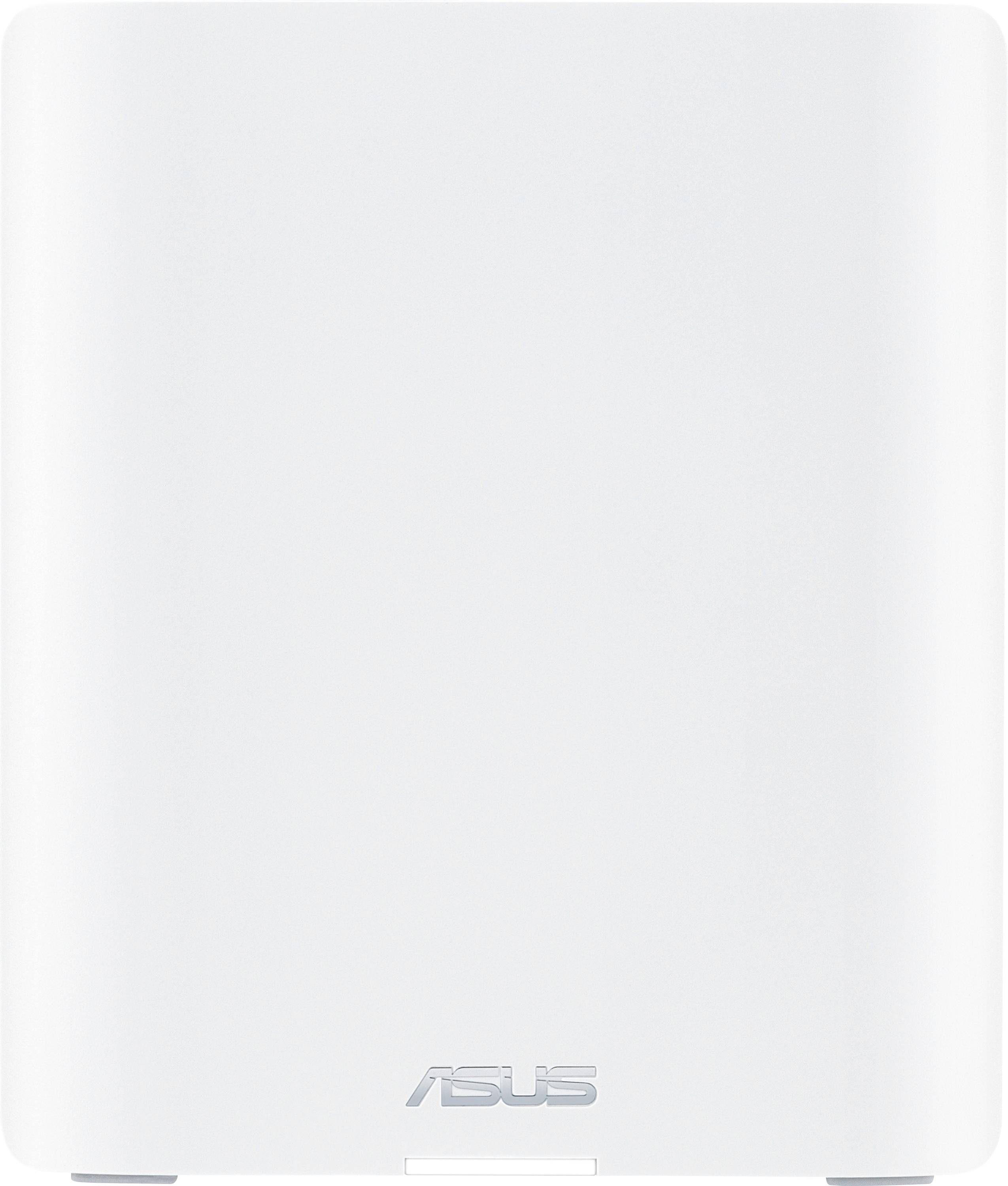Un appareil blanc vertical portant l'inscription 'ASUS' sur le bord inférieur.
