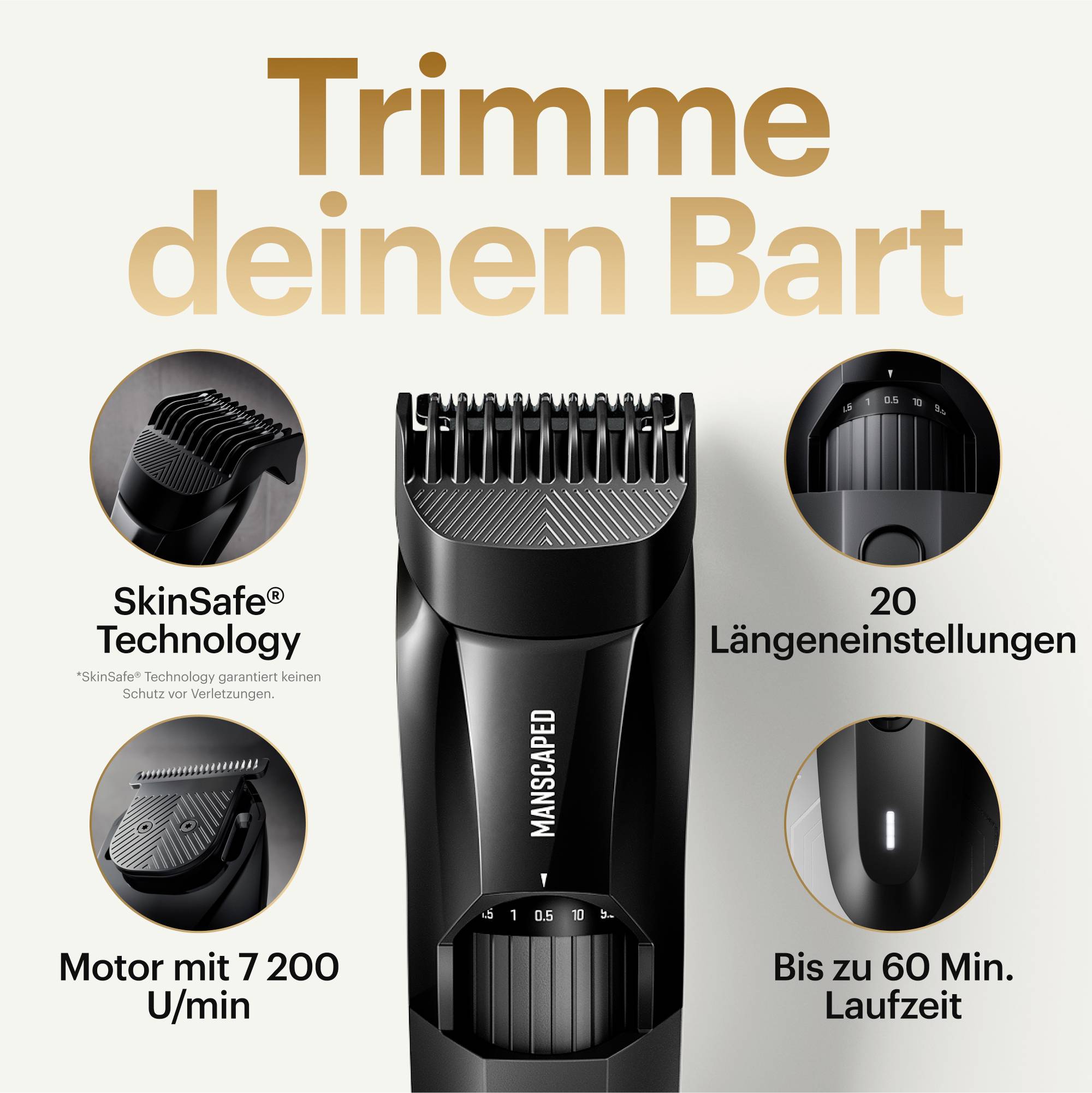 MANSCAPED Beard Hedger Essentials Kit Tondeuse à barbe noir-1