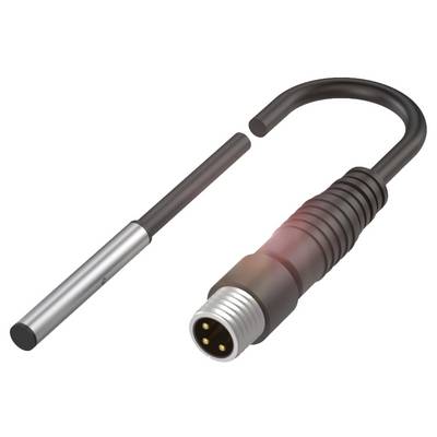 Un connecteur de verrouillage de câble noir ouvert avec des contacts argentés et son élément de clé correspondant à gauche à côté.
