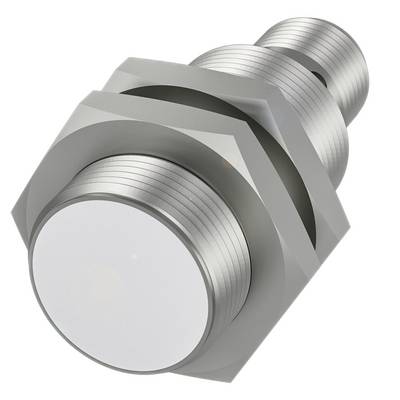 Capteur en métal de forme cylindrique avec écrou hexagonal, adapté aux applications industrielles.