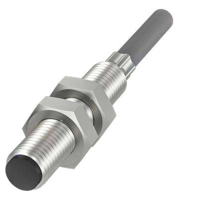 Capteur de proximité cylindrique avec filetage et capuchon en plastique, adapté aux applications industrielles pour la détection d'objets sans contact.