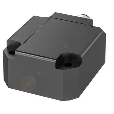 Un capteur noir rectangulaire aux bords arrondis avec une connexion à l'arrière, sur un fond neutre.