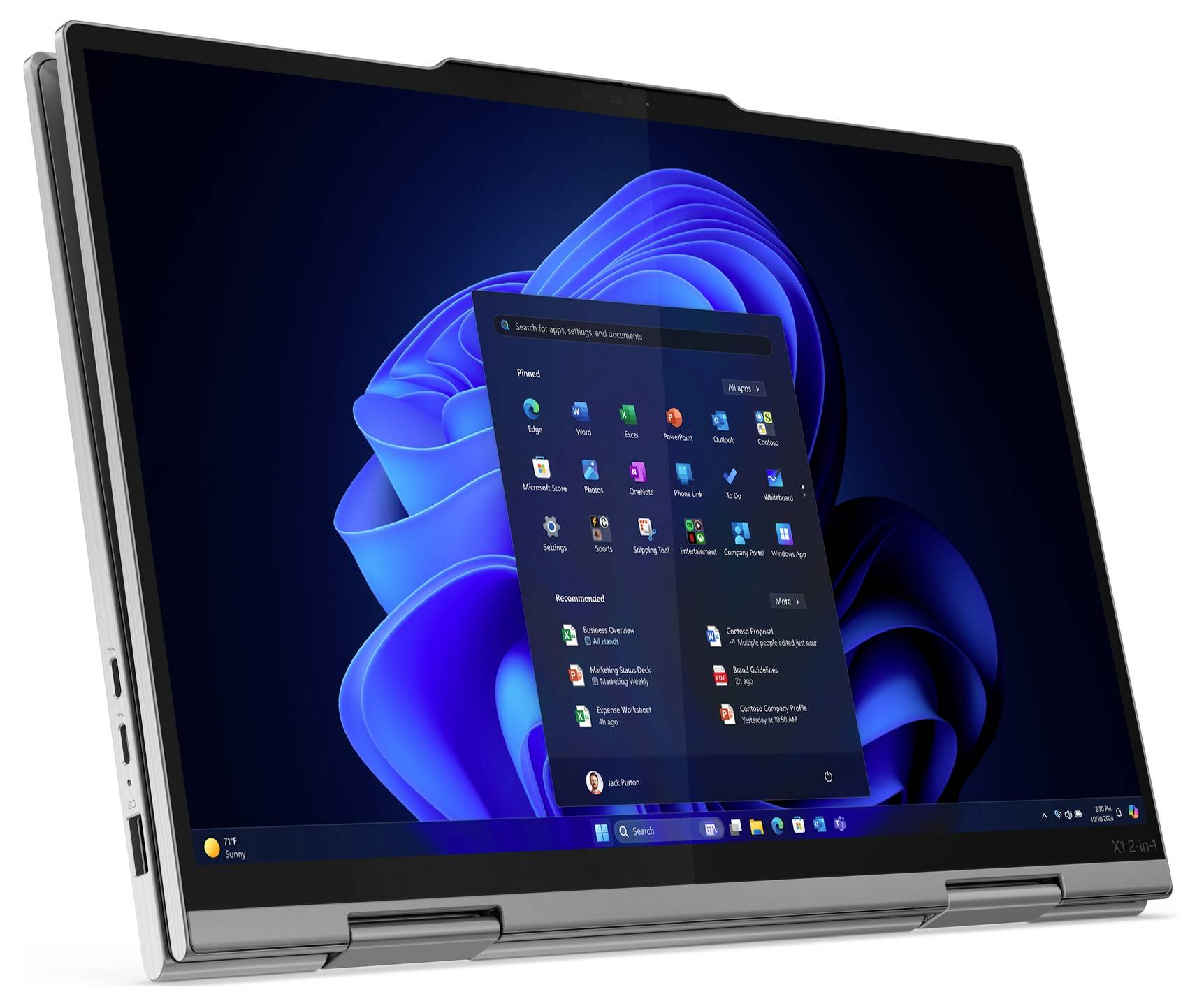 Lenovo PC portable/tablette 2 en 1 ThinkPad X1 35.6 cm (14 pouces) WUXGA Intel® Core™ Ultra 7 (Series 2) 258V 32 GB RAM -1