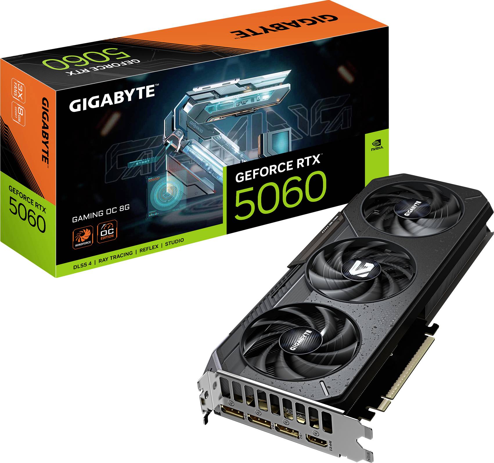 Gigabyte Carte graphique Nvidia GeForce RTX 5060 GeForce RTX 5060 8 GB GDDR7 RAM PCIe x8-0