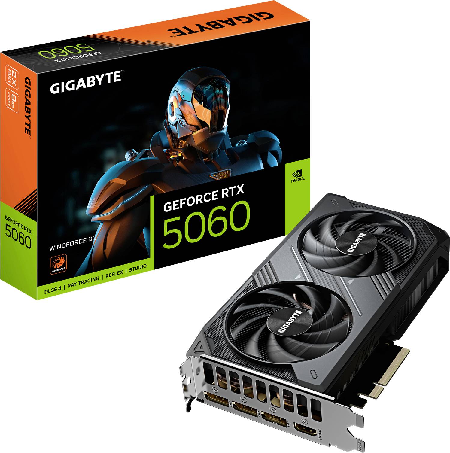 Gigabyte Carte graphique Nvidia GeForce RTX 5060 GeForce RTX 5060 8 GB GDDR7 RAM PCIe x8 NVIDIA G-Sync , volcan, mode ze-0