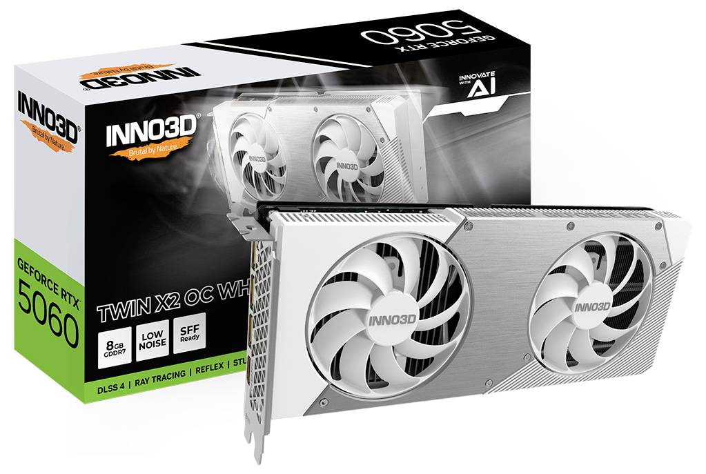 Inno 3D Carte graphique Nvidia GeForce RTX 5060 GeForce RTX 5060 8 GB GDDR7 RAM PCIe x8 HDMI™, DisplayPort overclockée, -2