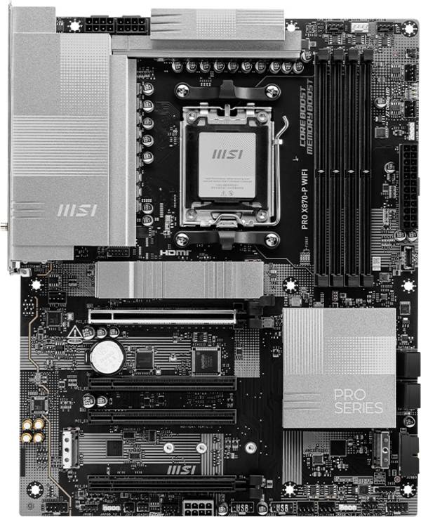 MSI PRO X870E-P WIFI AM5 ATX MB Carte mère Socket (PC) AMD® AM5 Facteur de forme (détails) ATX Chipset de la carte mère AMD® X870