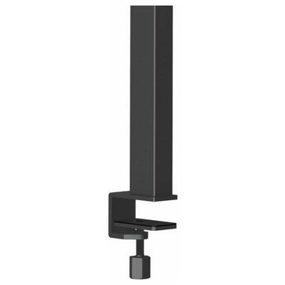 Fixation noire avec pince pour fixation au bord d'une table. Colonne verticale s'élevant depuis la fixation vers le haut.