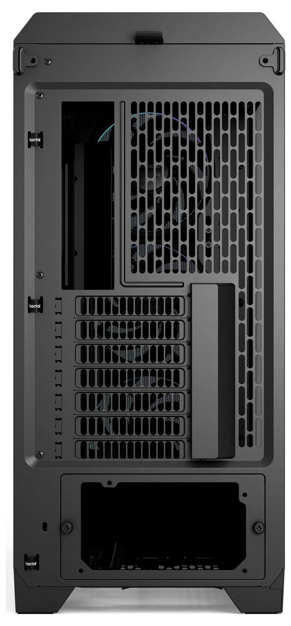 Tour Fractal Design FD-C-MES3A-03 Boîtier PC noir convient pour un refroidissement à eau AIO, éclairage intégré, 3 venti-6