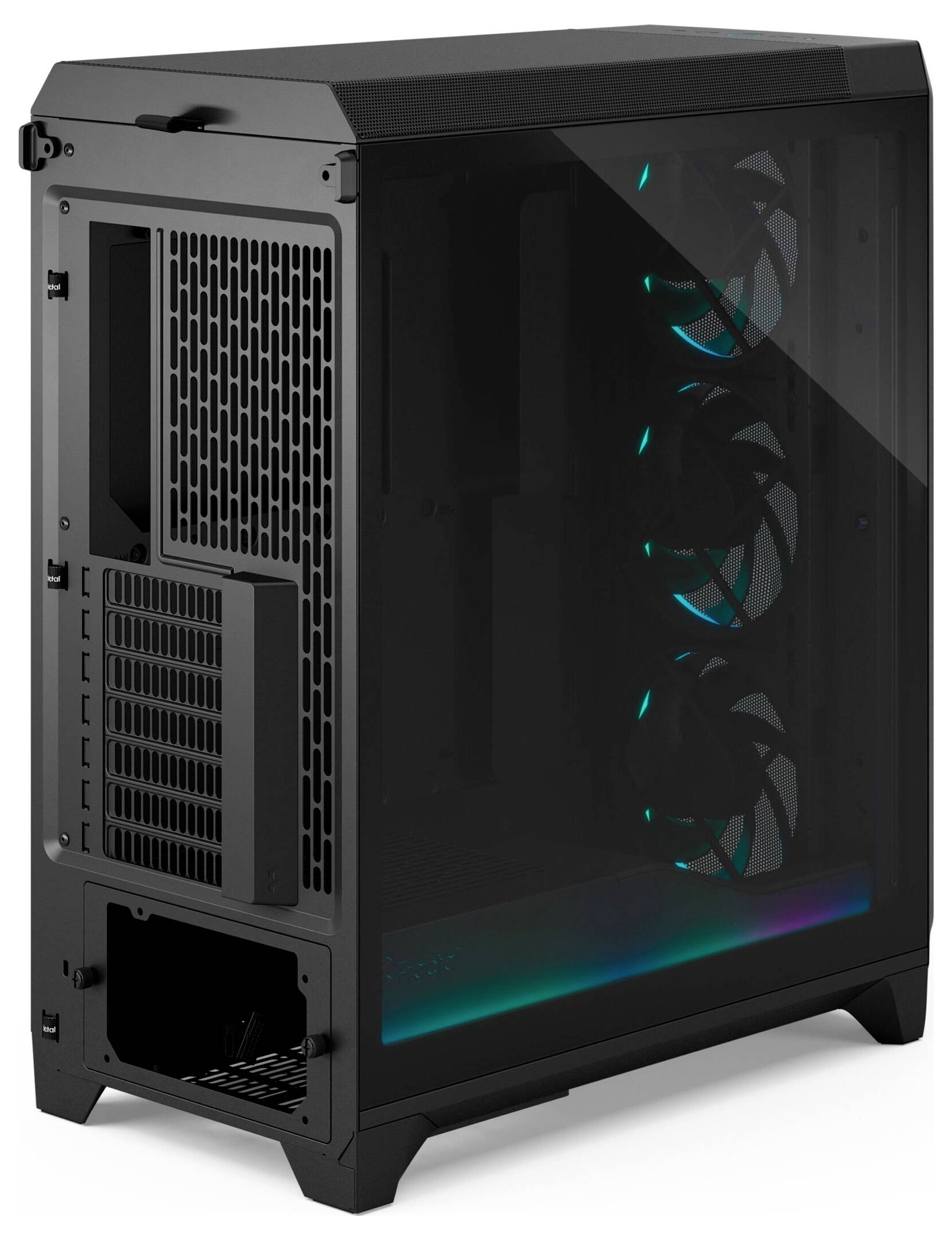 Tour Fractal Design FD-C-MES3A-03 Boîtier PC noir convient pour un refroidissement à eau AIO, éclairage intégré, 3 venti-9