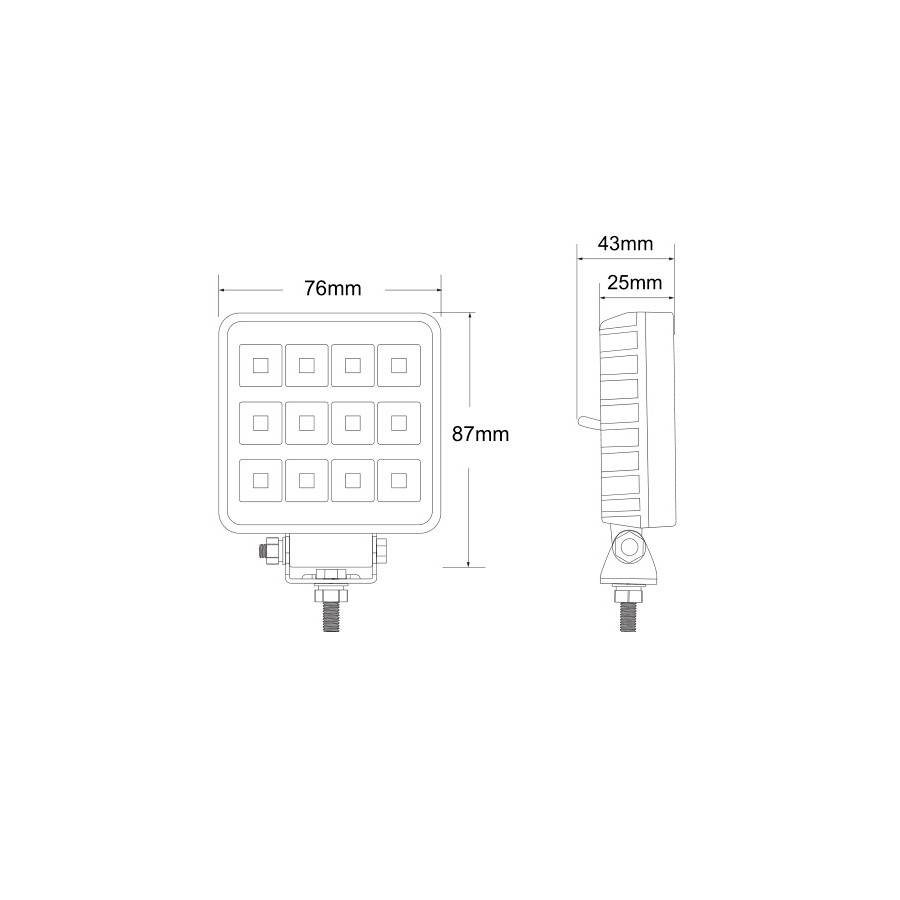 SecoRüt Projecteur de travail LED 12 V/DC, 24 V/DC L0152 (l x H x P) 76 x 87 x 25 mm 1275 lm-4