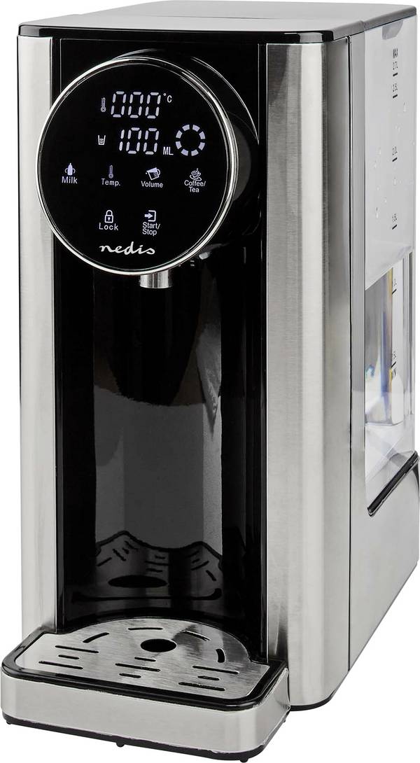 Nedis KAWD310FBK Distributeur d'eau chaude protection contre la surchauffe aluminium, noir Contenance: 2.7 l