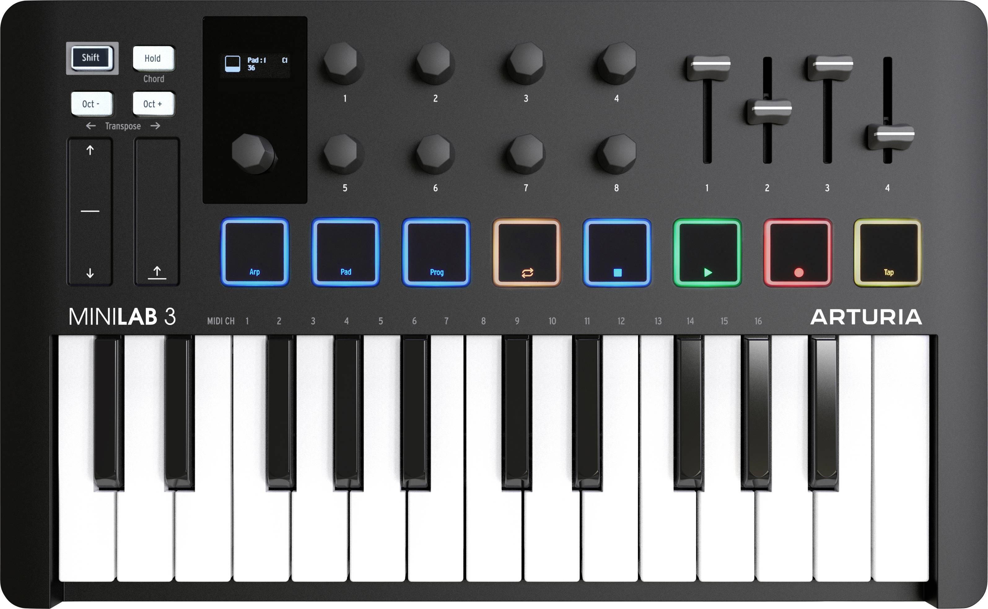Arturia MiniLab Mk 3 25 Note Velocity-Sensitive Slim Keyboard - Black