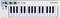 Clavier MIDI électronique 32 touches avec boutons rotatifs de contrôle et touches de fonction de transport.