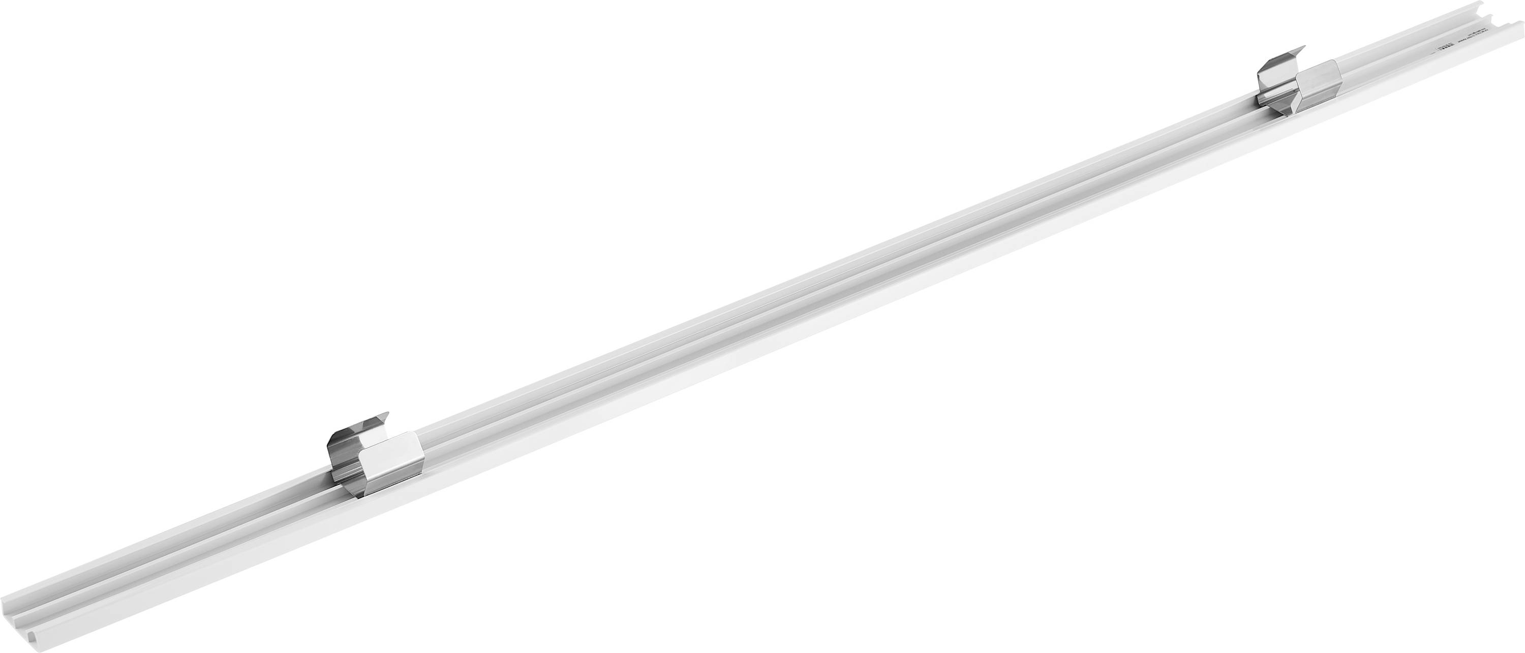 Tube métallique long et élancé avec deux supports, adapté aux applications industrielles ou mécaniques.