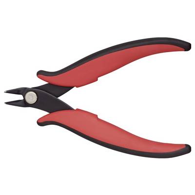 Coupe-fils diagonaux à poignées rouges sur un fond blanc.
