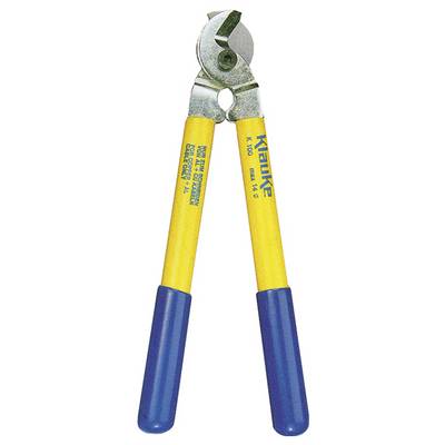 Un outil coupe-câbles jaune et bleu avec deux poignées et des lames tranchantes, conçu pour couper des câbles ou des fils électriques.