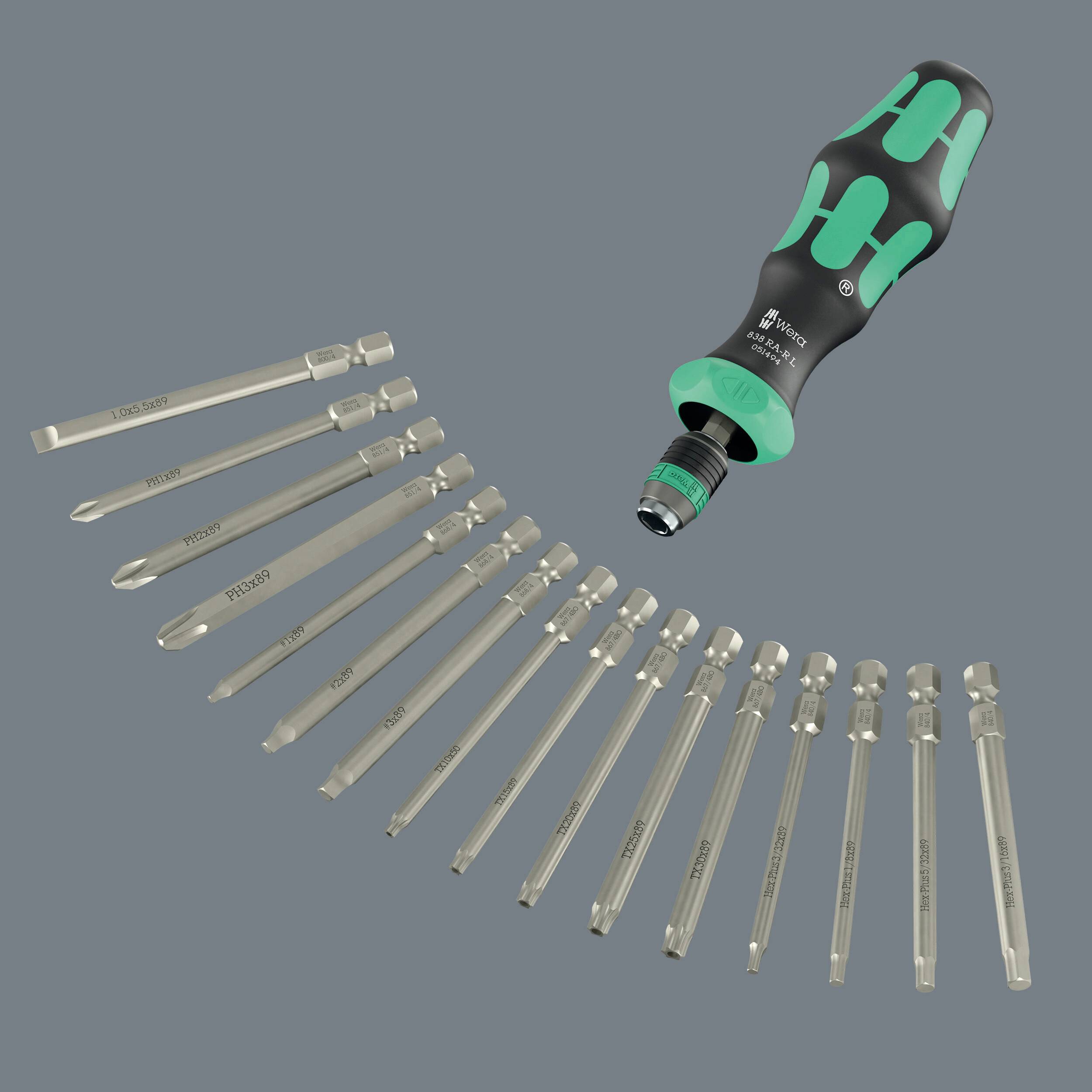 Wera Kompakt 60 RA-R Imperial 1 05051531001 Jeu d'embouts vis à fente, cruciforme Phillips, vis Pozidriv, Tamper Resista-7