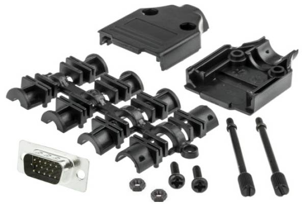 MH Connectors MHDTPPK9HD15MSK Kit embase SUB-D mâle 180 ° Nombre de pôles: 9 fût à souder 1 pc(s)-0