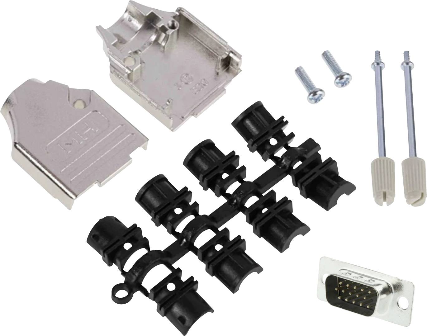 MH Connectors MHDTZK9HD15MS-K Kit embase SUB-D mâle 180 ° Nombre de pôles: 9 fût à souder 1 pc(s)-0