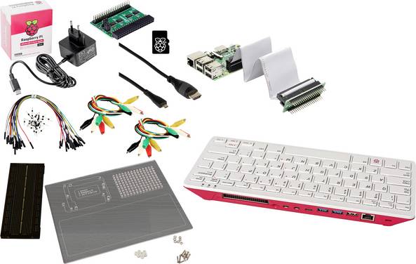 Joy-it Experiment Kit Raspberry Pi® 400 4 GB 4 x 1.8 GHz avec clavier, avec platine d'expérimentation, avec refroidisseur, avec boîtier