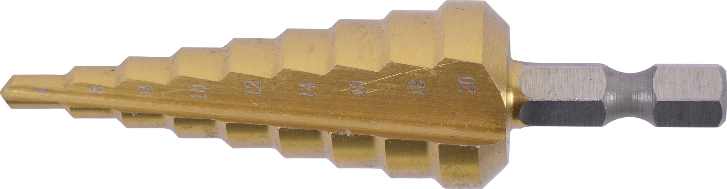 Makita D-40129 Titane HSS Foret étagé Longueur totale 75 mm revêtement en titane tige hexagonale 1 pc(s)-0