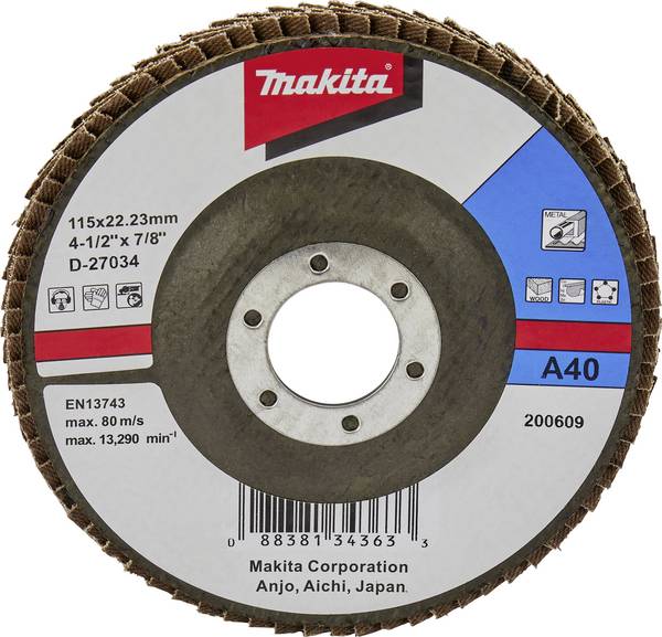 Makita D-27034 Disque à surfacer à lamelles Diamètre 115 mm Grain=40 1 pc(s)