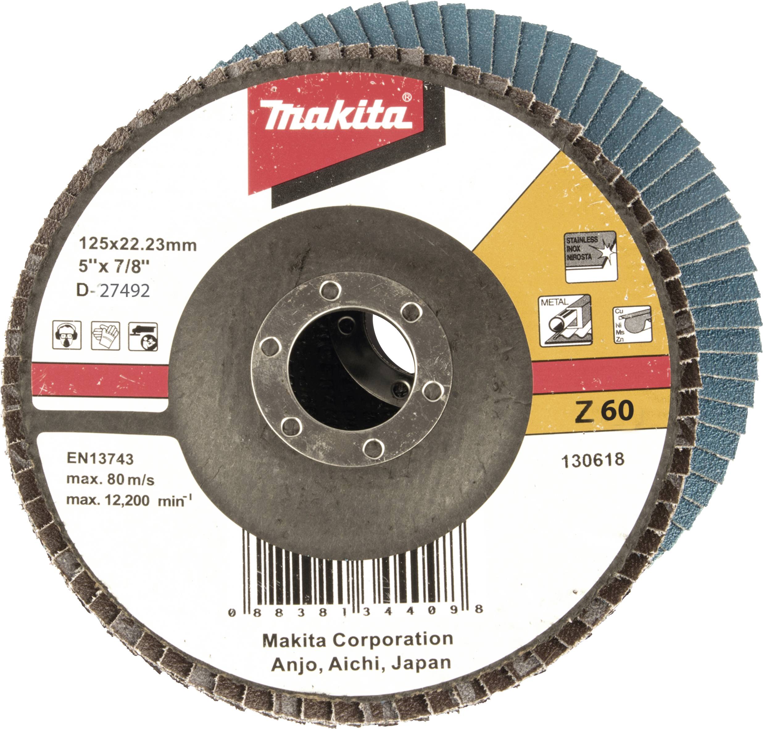 Makita D-27492 Disque à surfacer à lamelles Diamètre 125 mm Grain=60 1 pc(s)-0