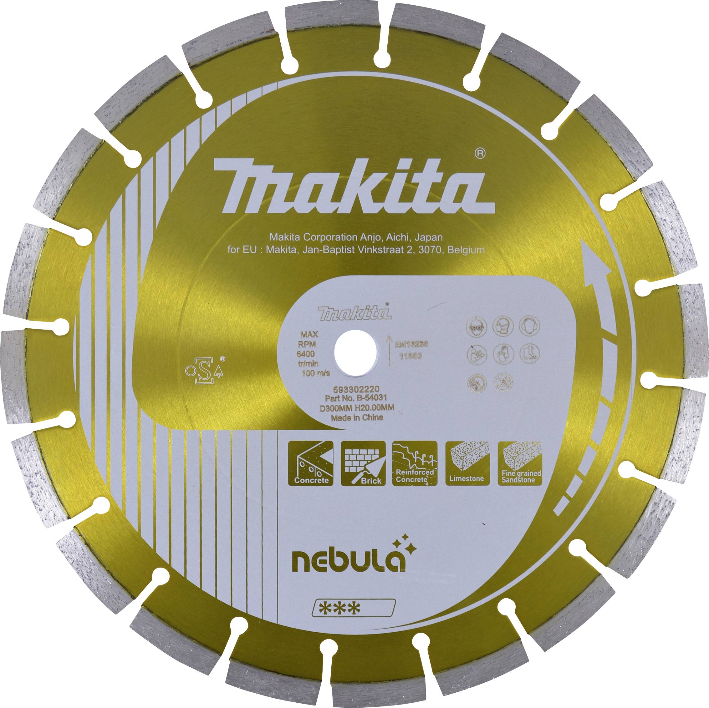 Makita B-54031 B-54031 Disque à tronçonner diamanté Diamètre 300 mm 1 pc(s)-0