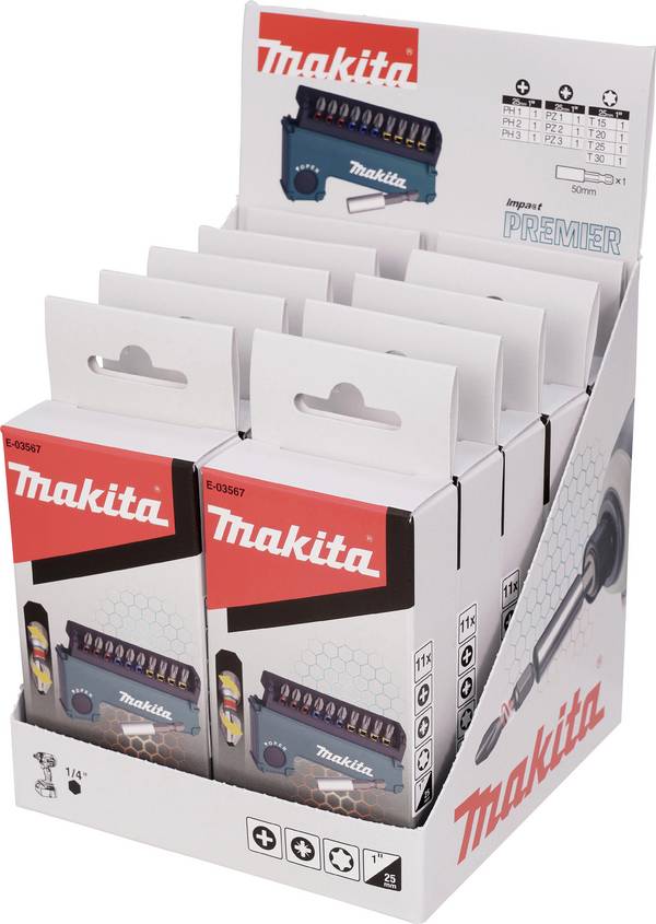 Makita  E-03567-10 Jeu d'embouts  cruciforme Phillips zone de torsion