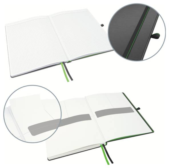 Leitz 44790095 Cahier quadrillé noir Nombre de pages: 80 DIN A6-1