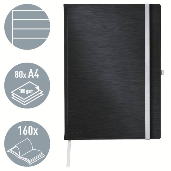 Leitz 44751094 Cahier ligné noir satiné Nombre de pages: 80 DIN A4-2