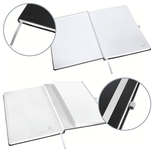 Leitz 44751094 Cahier ligné noir satiné Nombre de pages: 80 DIN A4-1