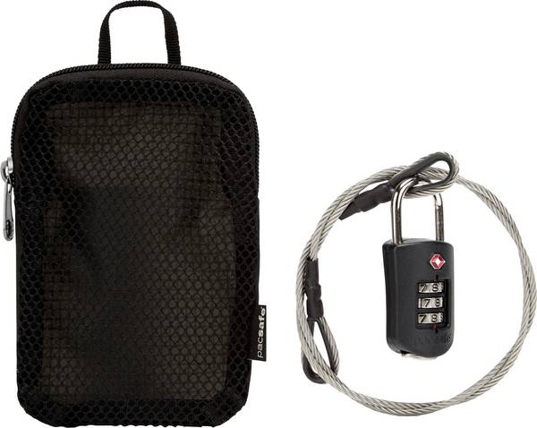 Pacsafe 10261100 Câble antivol    TSA noir avec serrure à combinaison