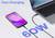 Un smartphone connecté à un ordinateur portable par un câble, affichant « 75% chargé ». Les mots « Charge rapide 60W » sont positionnés à proximité.