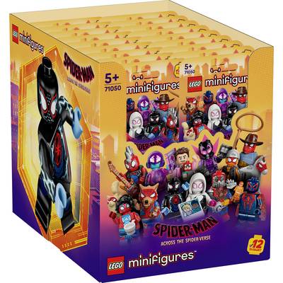 Boîte de présentation LEGO Minifigures : Spider-Man à travers le Spider-Verse avec plusieurs personnages de Spider-Man. Convient aux enfants de 5 ans et plus.