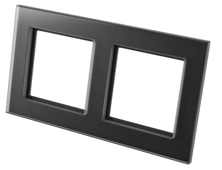 Homematic IP sans fil Cadre compatible avec Homematic IP IP Glasrahmen – 2-fach, schwarz-1