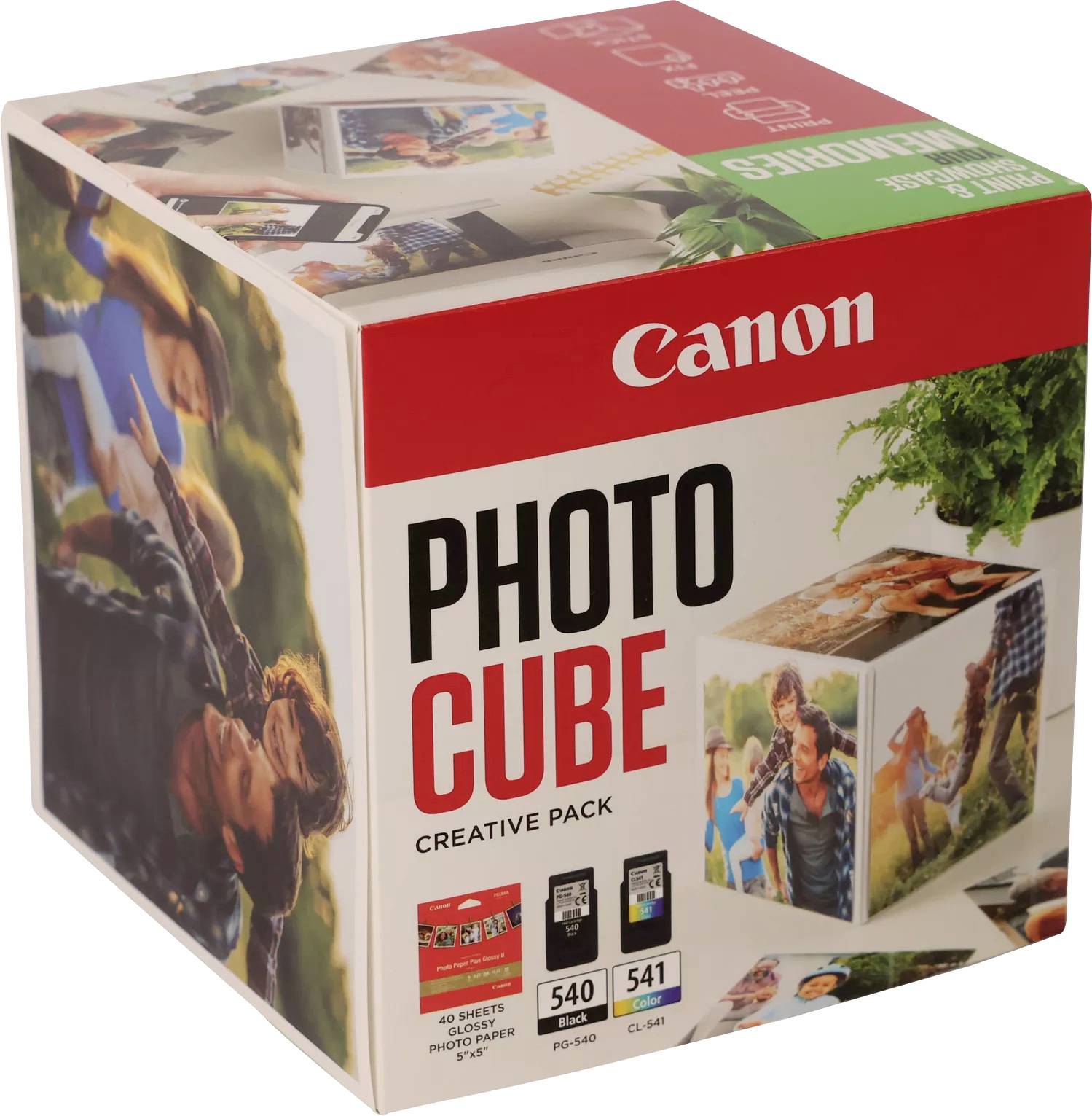 Canon Set de cubes photos PG-540+CL-541 d'origine pack bundle noir, couleur, vert, blanc 5225B019-0