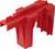 Outil de verrouillage en plastique rouge conçu pour s'adapter sur un disjoncteur standard, garantissant la sécurité lors de travaux électriques.
