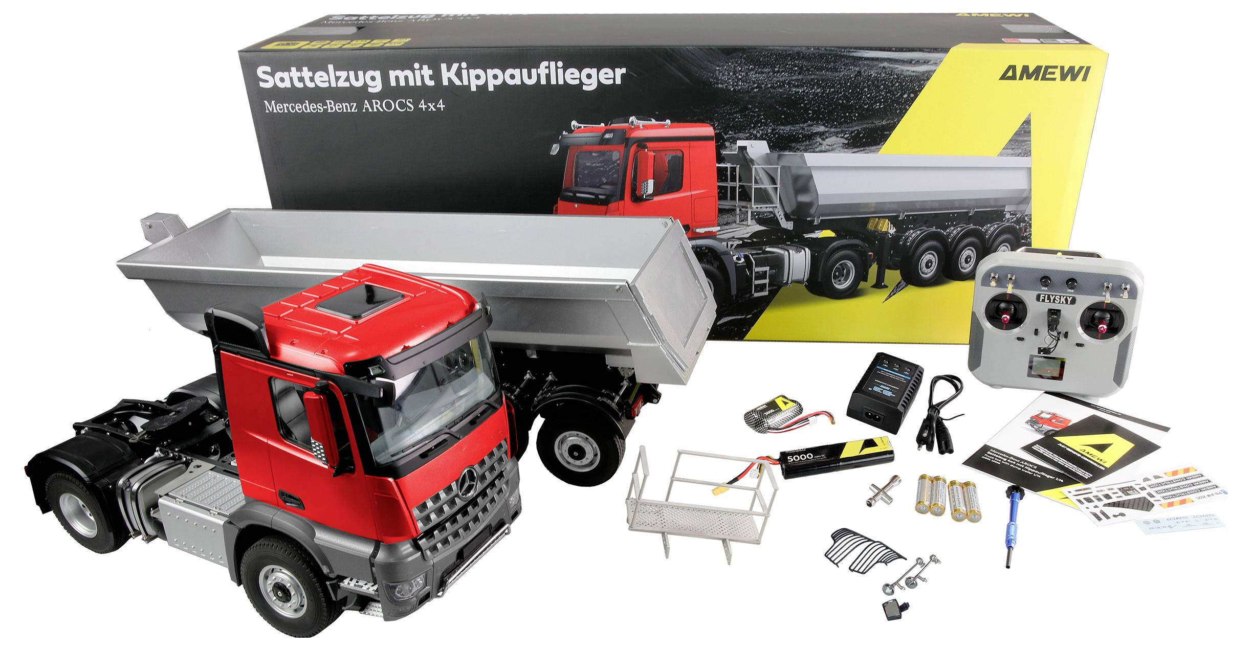 Amewi 22695 Mercedes-Benz Arocs Sattelzug mit Kippauflieger 1:14 électrique Modèle réduit RC débutant prêt à fonctionner-10