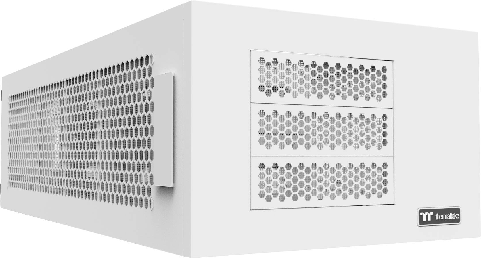 Bureau Thermaltake AX100 Snow White Socle blanc neige fenêtre latérale-0
