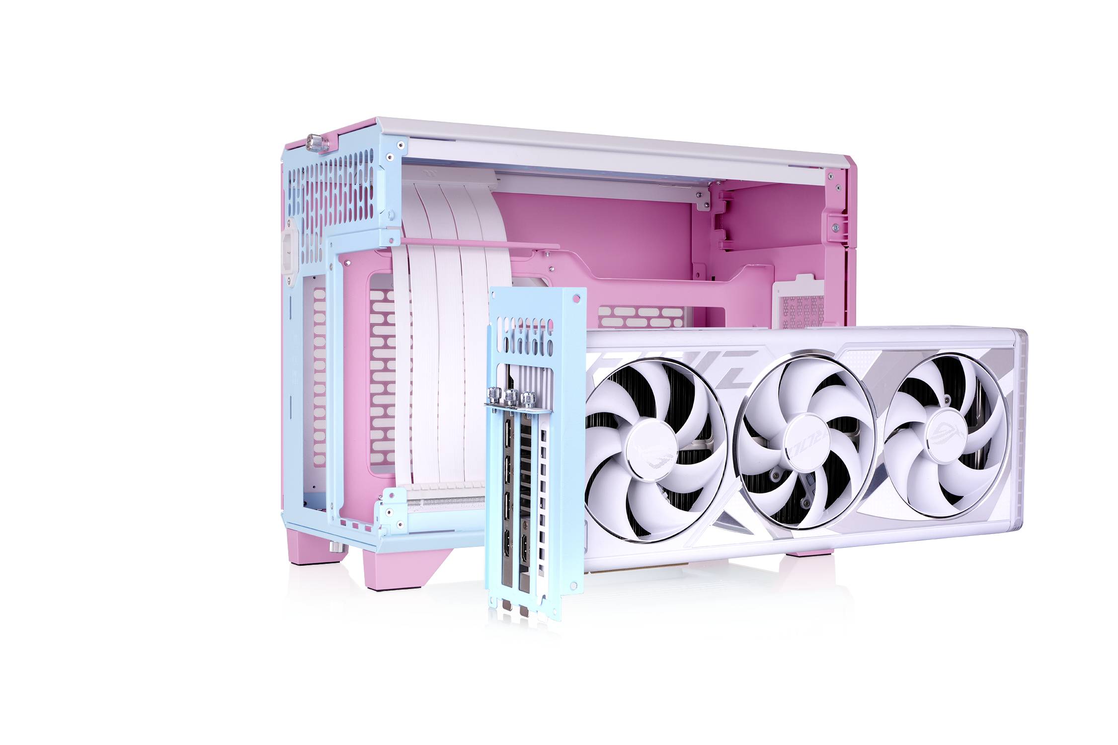 mini-tour Thermaltake TR100 Bubble Pink Boîtier gaming rose bubble gum-5