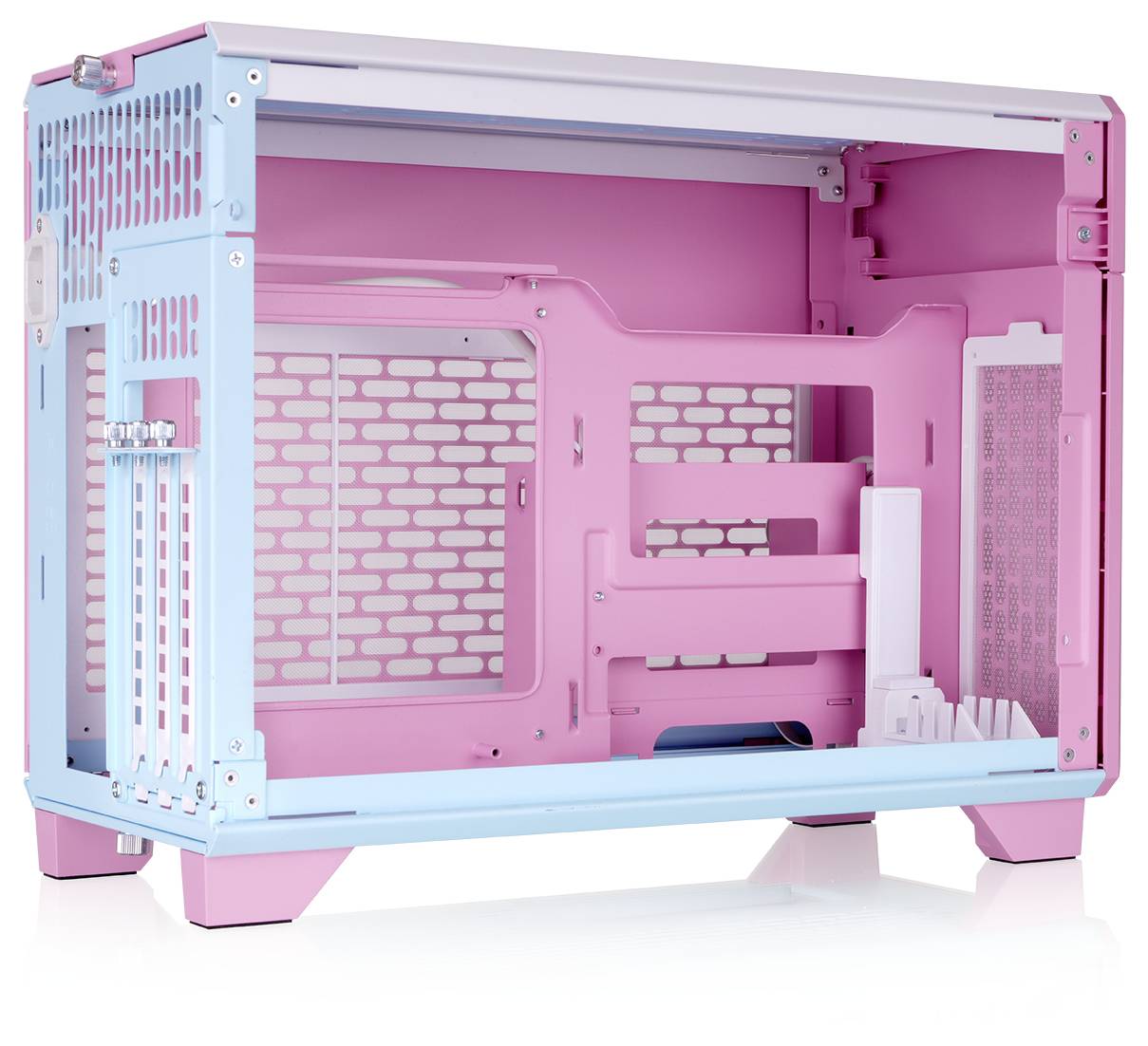 mini-tour Thermaltake TR100 Bubble Pink Boîtier gaming rose bubble gum-1