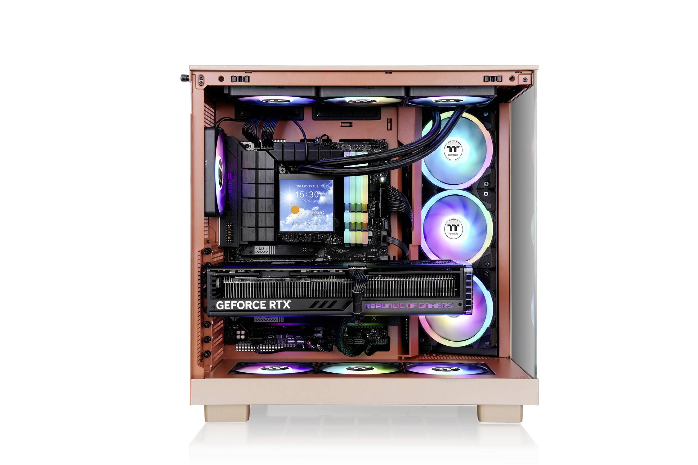 Tour midi Thermaltake View 380 XL TG ARGB Gravel Sand Boîtier PC sable marron-15